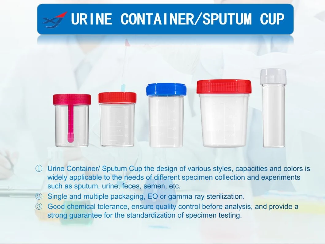 Patient Test Sample Cup Sputum Fecal Specimen Collector 30ml 60ml 120ml Stool Urine Container