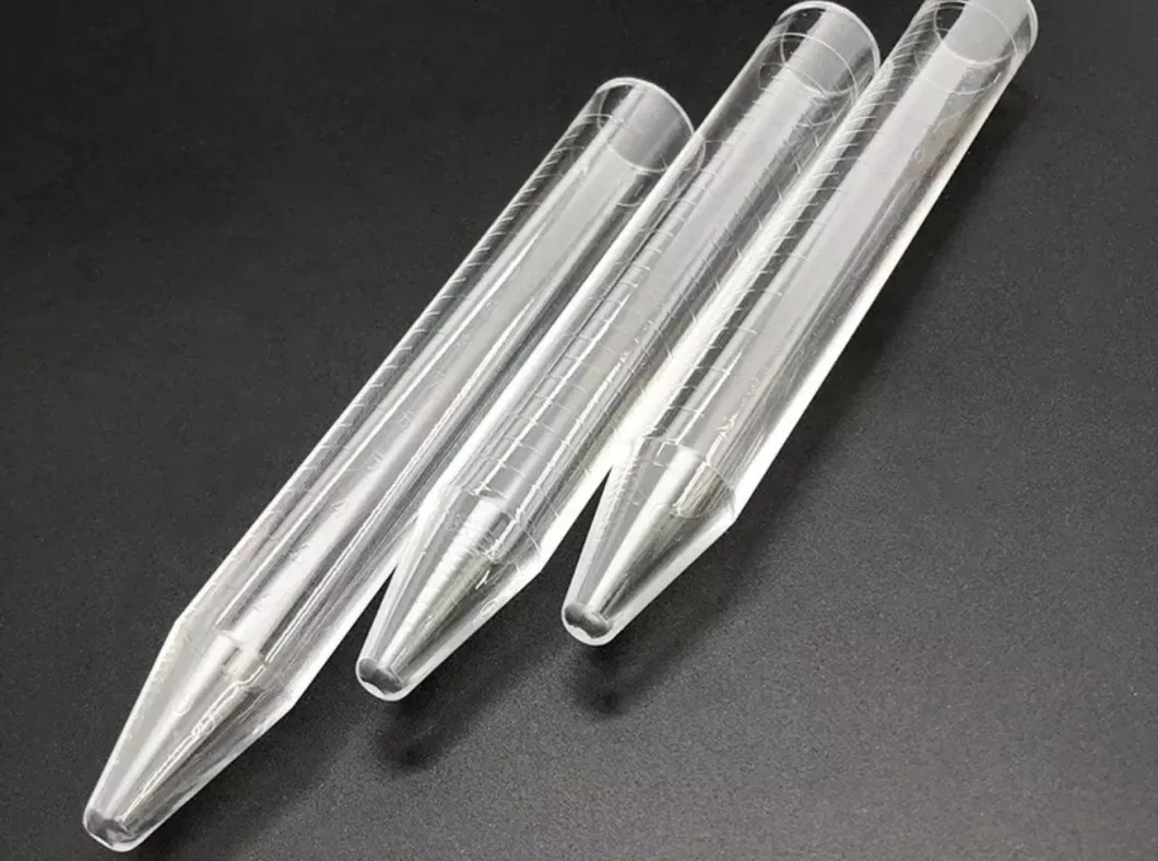 Transparent Molded 15ml Graduation PS Conical Centrifuge Tube